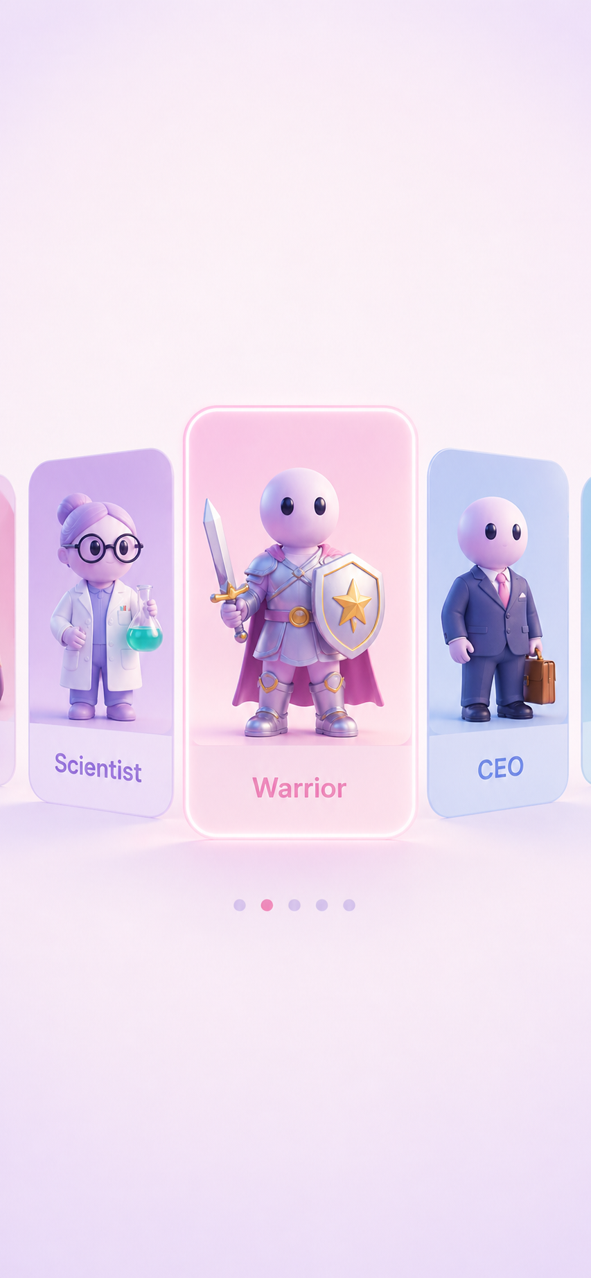 Possible futures for Bobo as a scientist, an armoured warrior, and a CEO